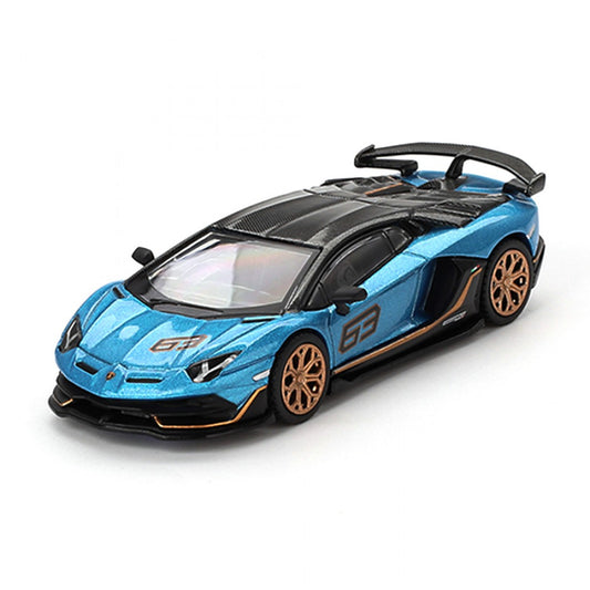 Mini GT MGT00784-R 1/64 Lamborghini SVJ 63 Blu Aegir RHD Diecast Scale Model Car