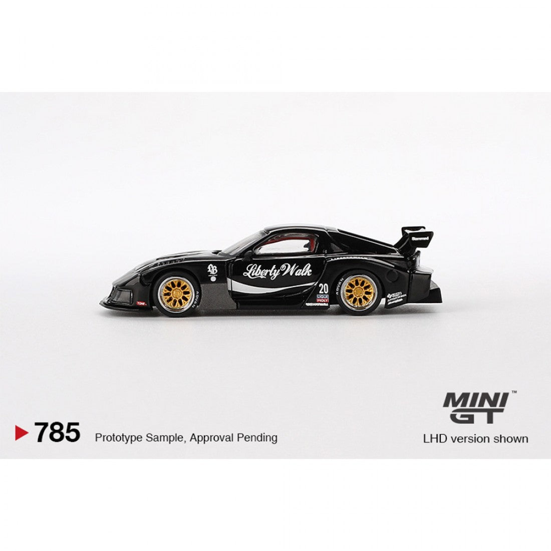 Mini GT MGT00785-L 1/64 Mazda RX-7 LB-Super Silhouette Liberty Walk Black LHD Diecast Scale Model Car